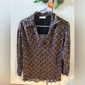 Zara Multicolor Geometric Print Blouse